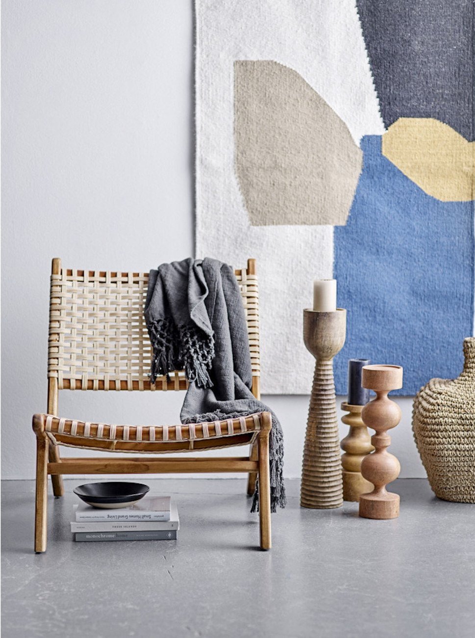 Fauteuil lounge teck rotin naturel Keila Bloomingville