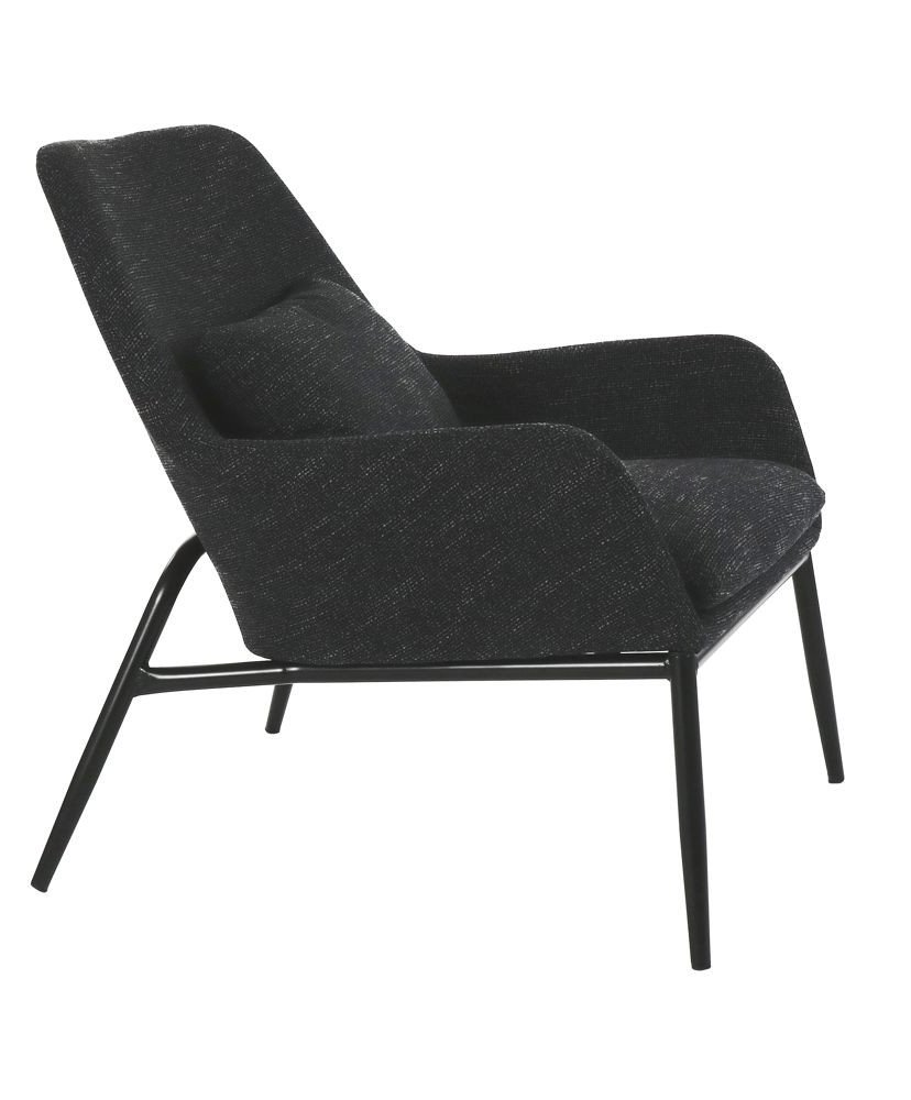 Pomax Fauteuil Hailey en métal et tissu gris clair anthracite
