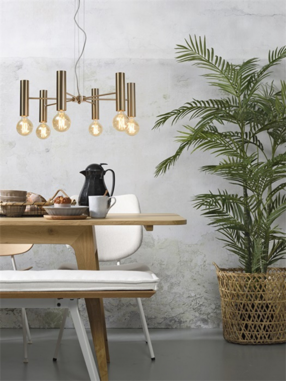 Gold-plated iron hanging lamp, Cannes, L