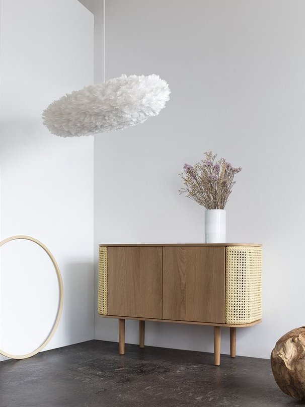 Oak and rattan cabinet, Treasures 2-doors Umage