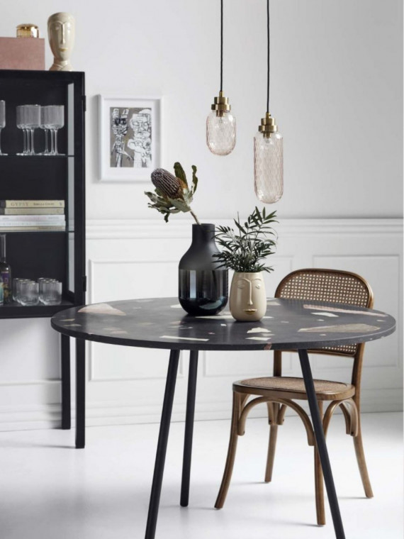 Nordal Art deco glass and brass hanging lamp, Satina