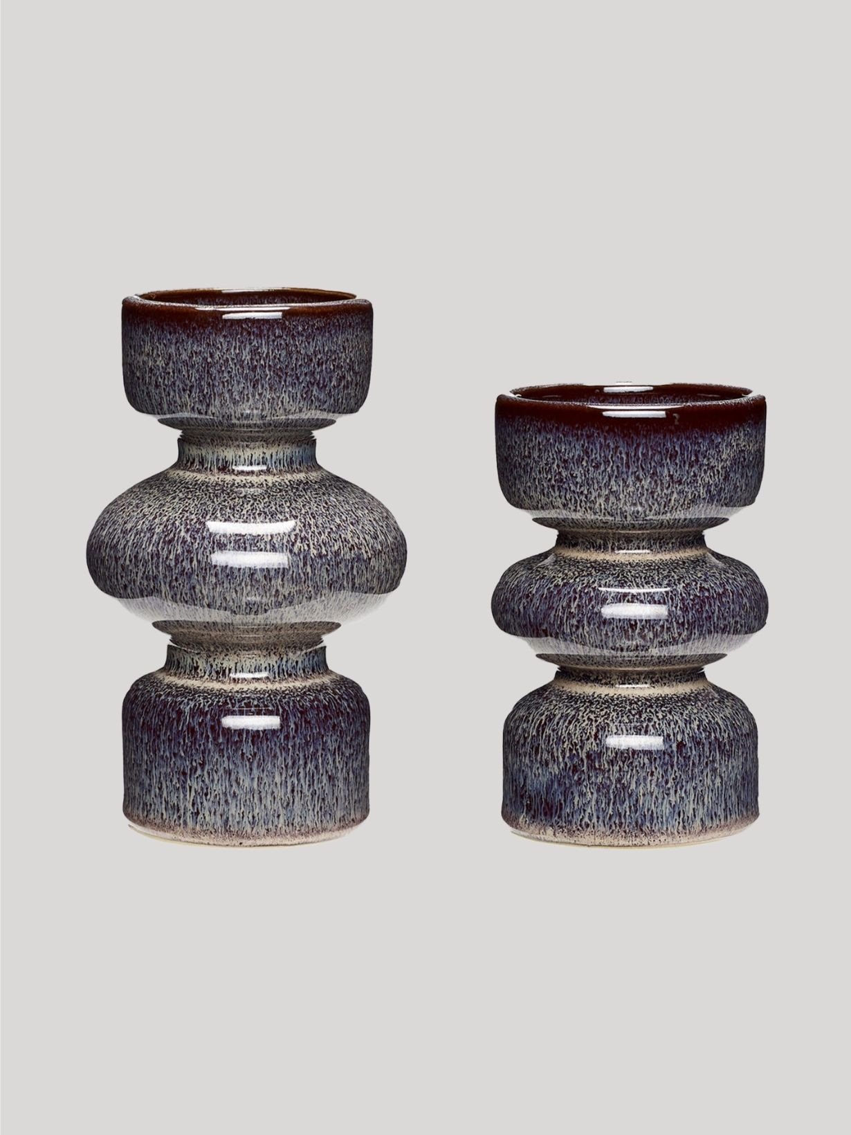 Hubsch Bougeoir, céramique, prune, s/2 Aage
