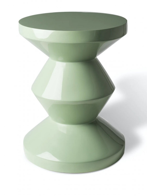 Pols Potten Tabouret laqué résistant à l'eau, Zig Zag vert Olive
