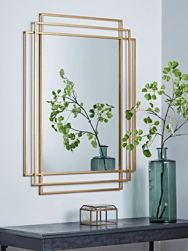 Nordal - Miroir à finition dorée, Square