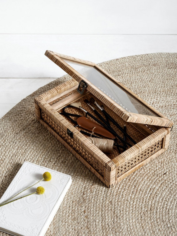Nordal Boite de rangement en rotin, Elena