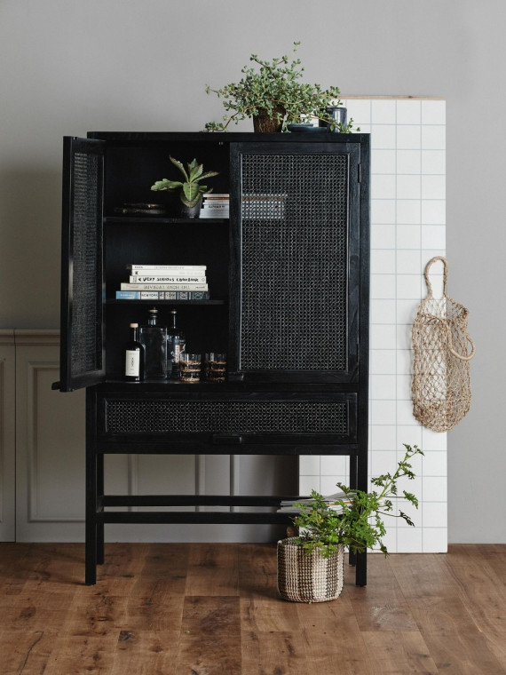 nordal Armoire en teck et cannage, Merge noir