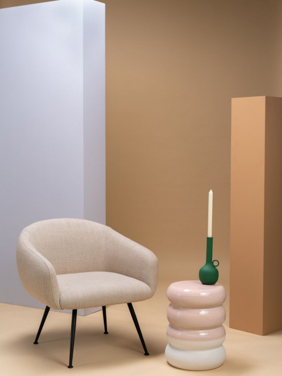 Fauteuil Buddy en tissu beige Pols Potten