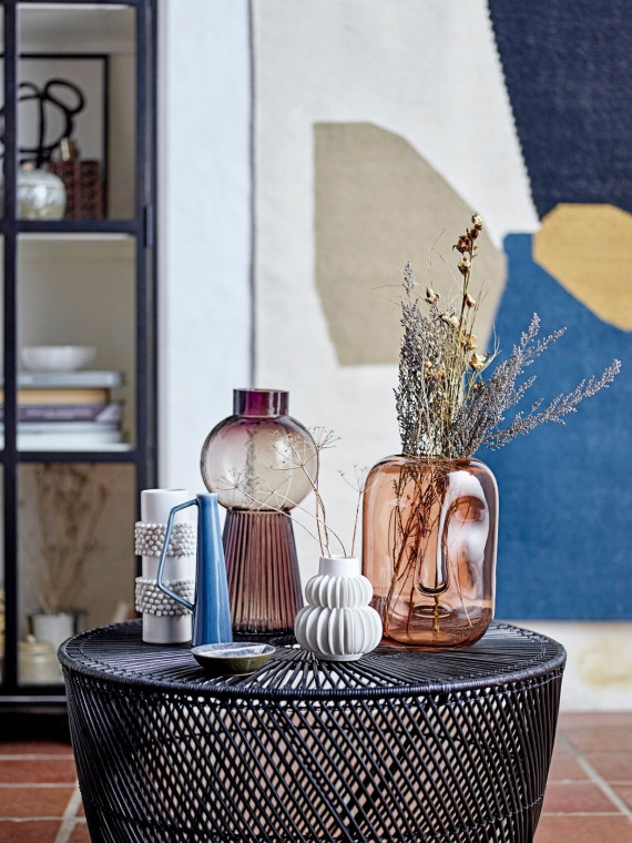 Vase moai en verre brun Amida Bloomingville