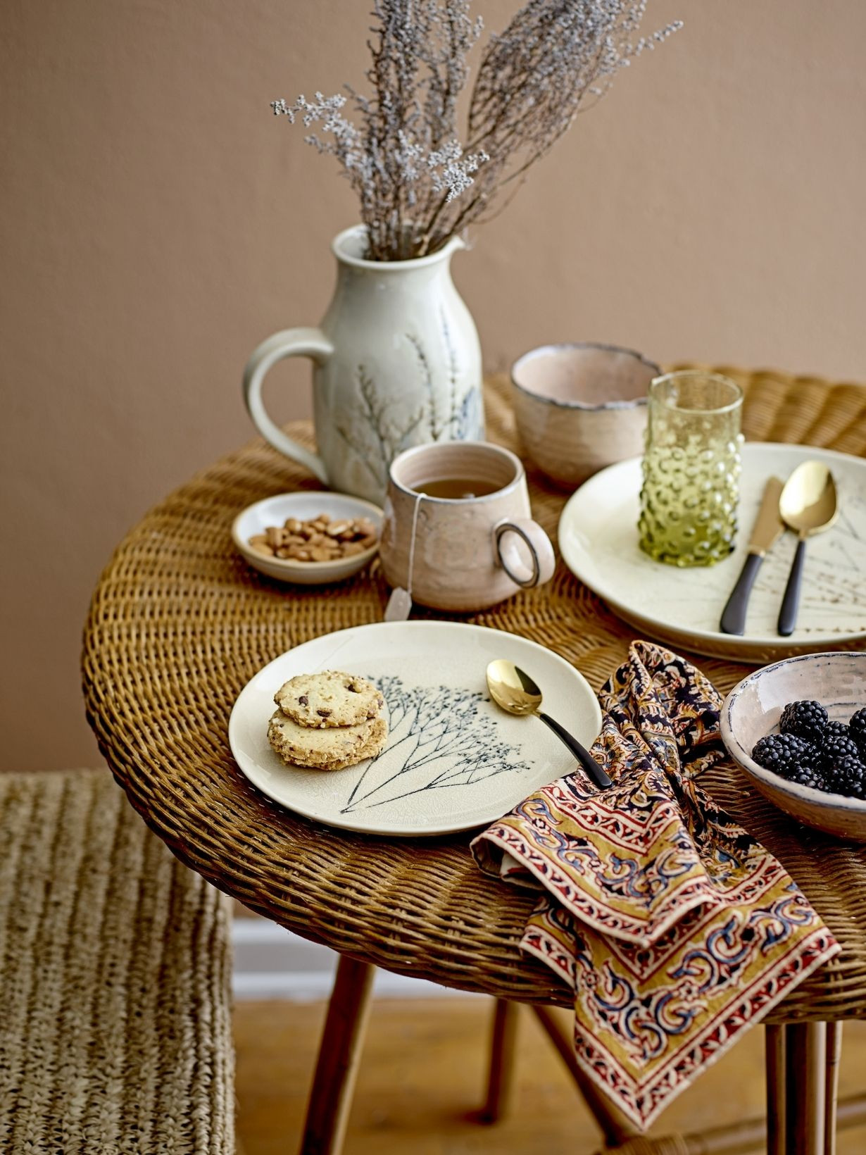 Assiettes plates en grès nature x6 , Bea