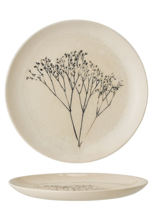 Assiettes plates en grès nature x6 , Bea