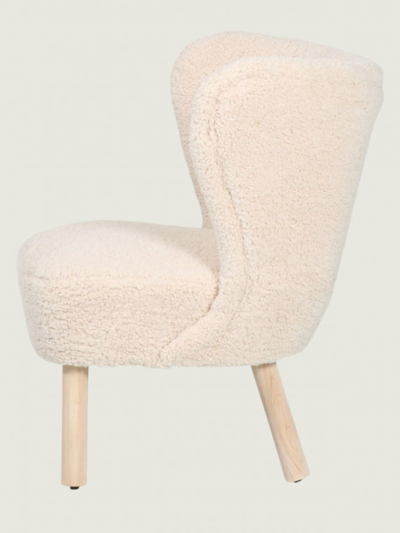 Fauteuil scandinave en fourrure bouclée Jazz doudou opjet