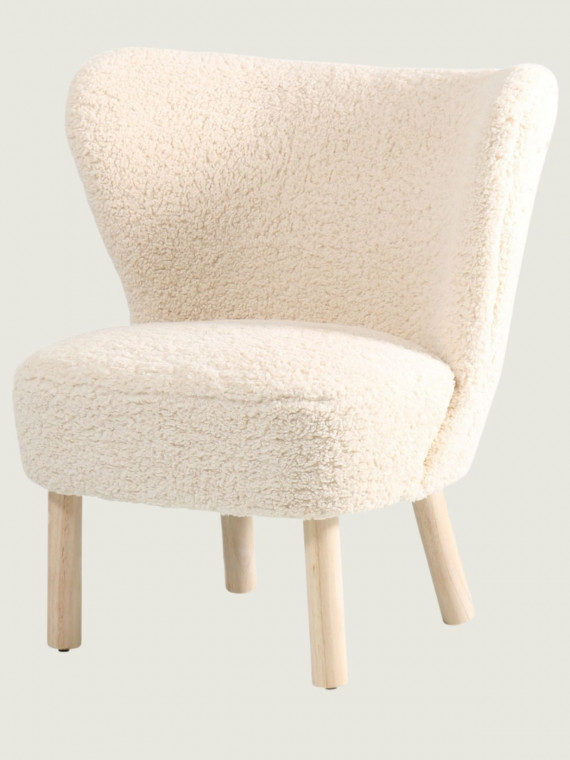 Fauteuil scandinave en fourrure bouclée Jazz doudou opjet