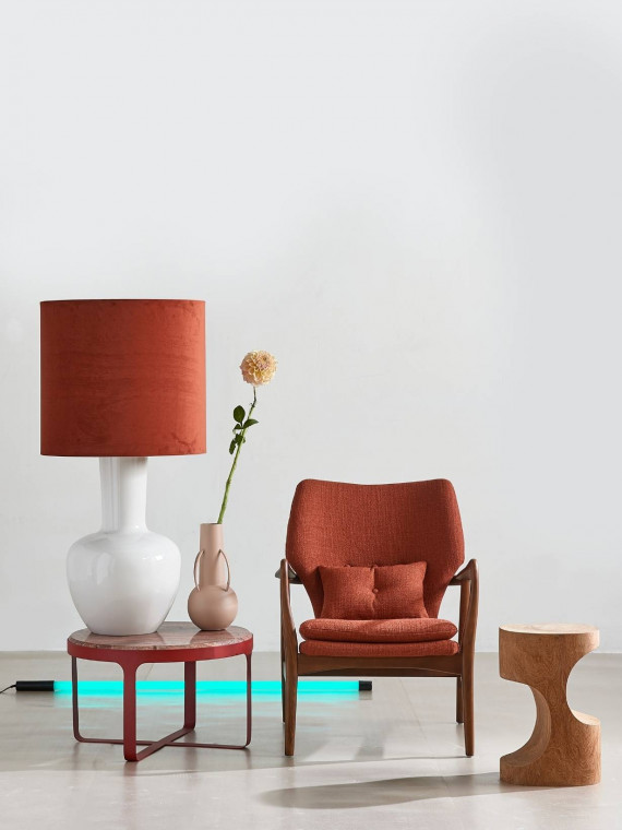 Fauteuil Peggy Pols Potten couleur Rouille scandinave en bois de frêne