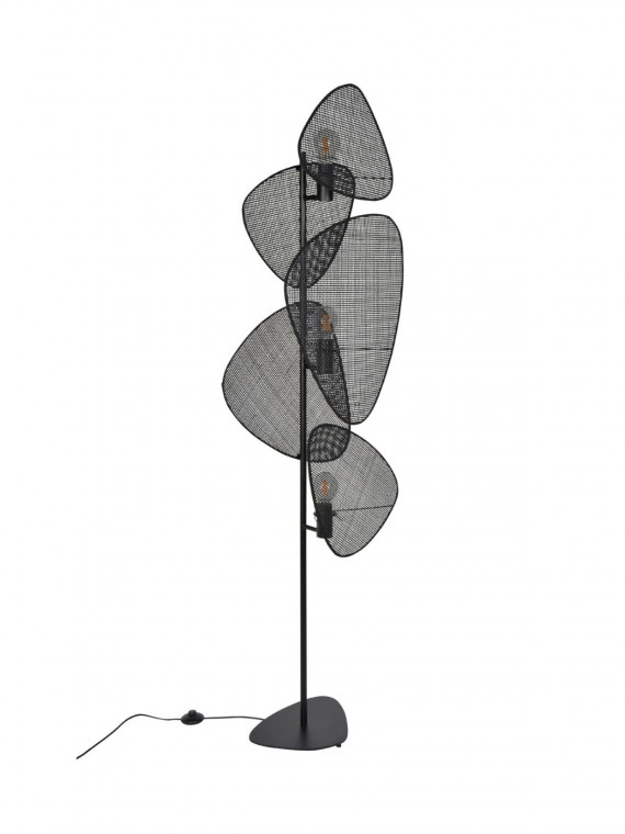 Market Set Lampadaire screen en cannage noir