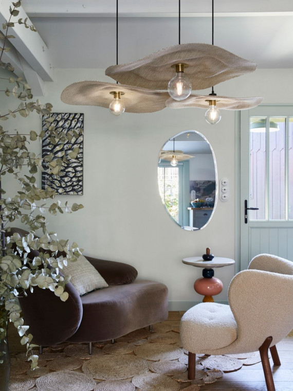 Suspension lumière avec abat-jour en matière Varian, Rivage