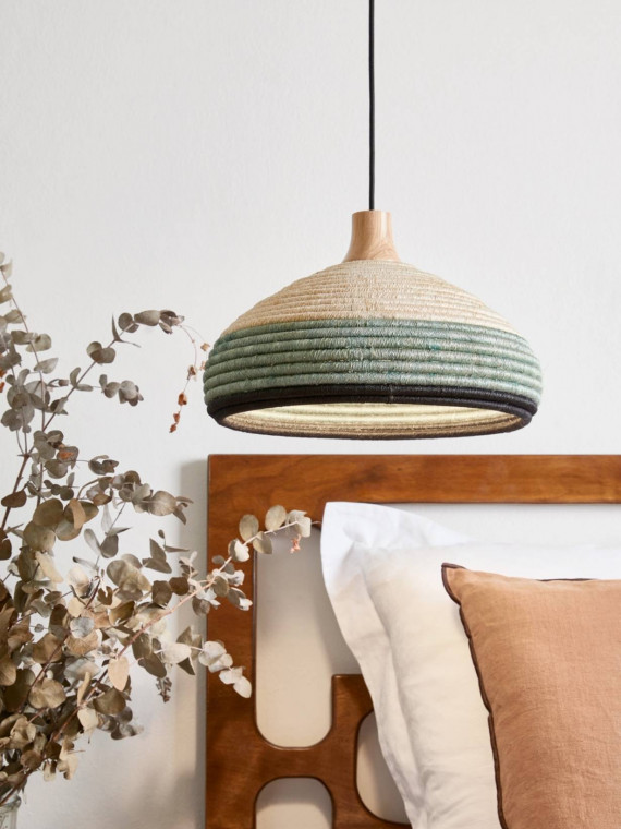 Suspension en Abaca tissé, Grass bleu Le Forestier