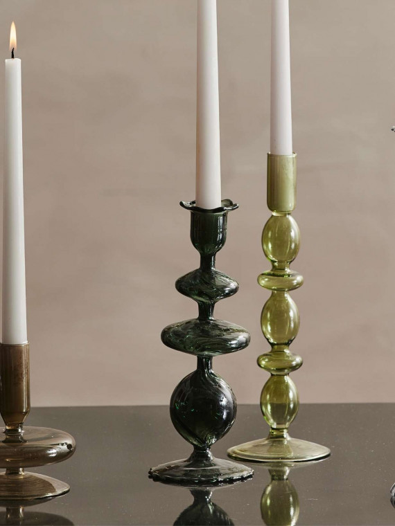 Chandelier en verre vert foncé, Eriska Nordal