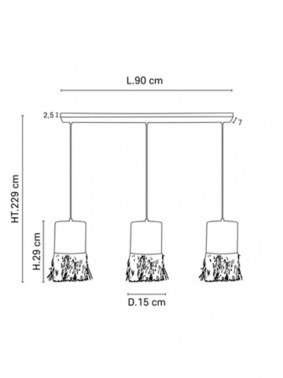 Suspension en raphia et bana, Formentera 3L Market Set