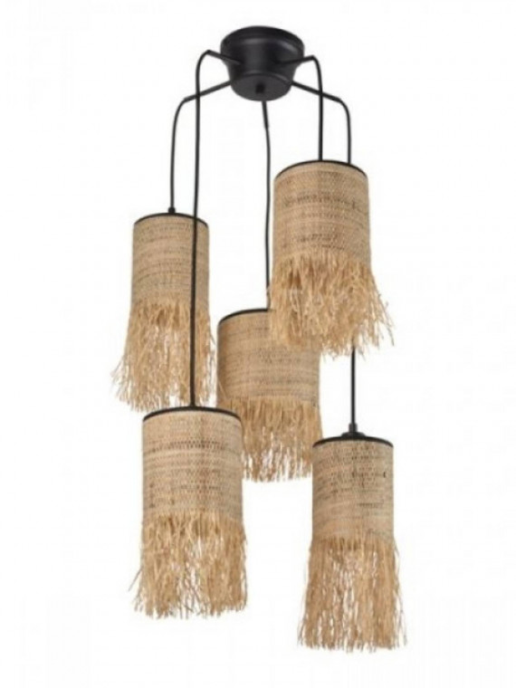 Suspension en raphia et bana, Formentera grappe 5L Market Set