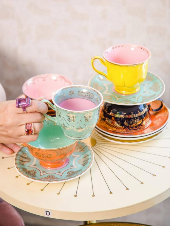 Set de 4 tasses à thé avec soucoupe, Grandpa Pols Potten