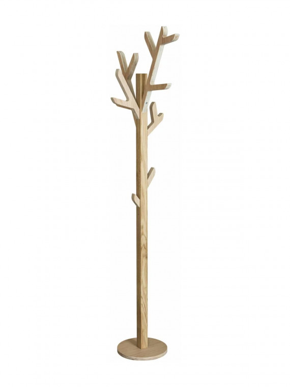 Coat rack on foot in oak, Ambroise