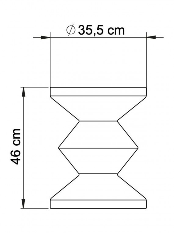 Tabouret laqué orange, Zig Zag Pols Potten