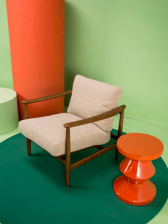 Tabouret laqué orange, Zig Zag Pols Potten