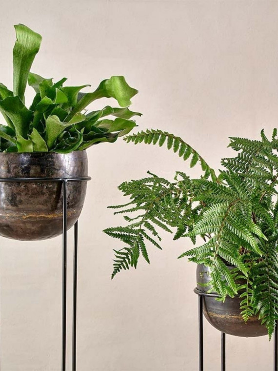 Lot de 2 cache-pots en fer recyclé, Endo Nkuku
