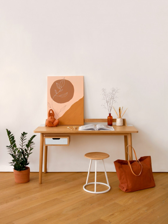 Desk in natural oak, Honoré Hartô