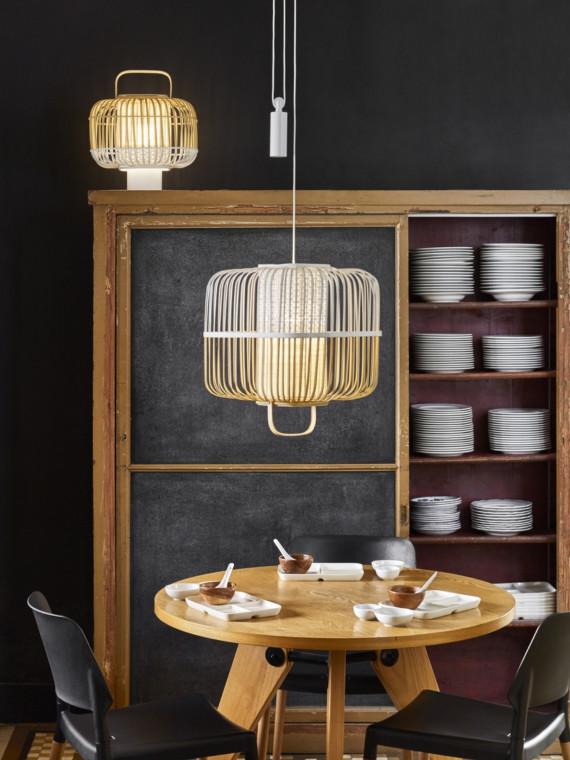 Suspension en bambou naturel, Bamboo Square M