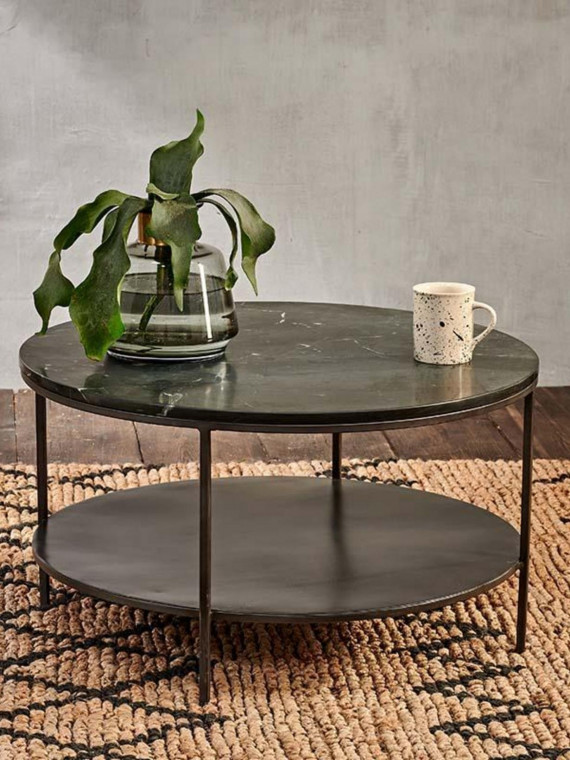Nkuku-Table basse en fer forgé et marbre, Karoko