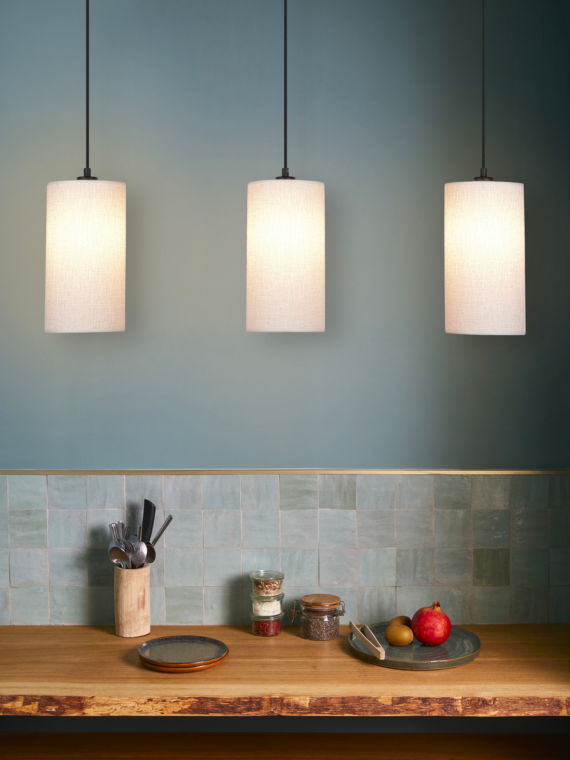 Metal and fabric hanging lamp with 3 lights Cosiness 3L Market Set