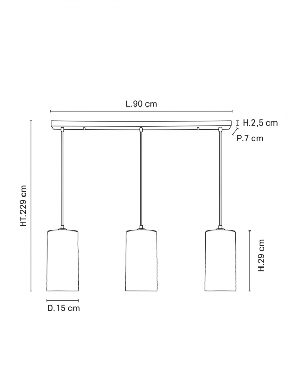 Suspension en métal et tissu 3 lumières Cosiness 3L Market Set