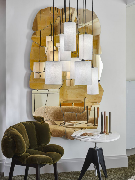 Suspension Grappe en métal et tissu 8 lumières Cosiness 8L Market Set