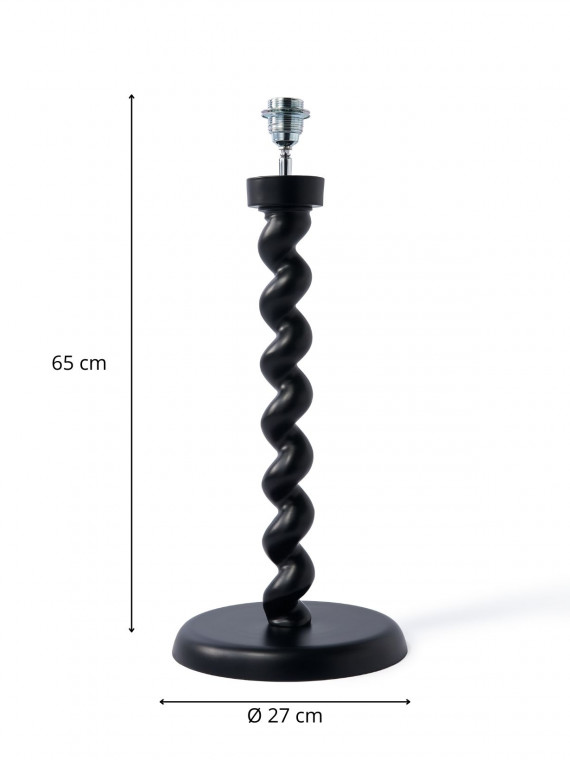 Lampe à poser avec abat-jour vert foncé et pied noir Twister Pols Potten