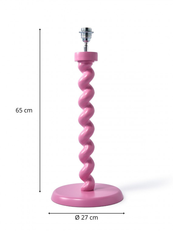 Table lamp with green shade and pink base, Twister Pols Potten