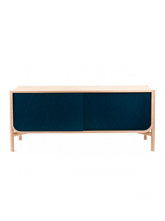 Buffet en chêne naturel bleu pétrol 155cm Marius Hartô