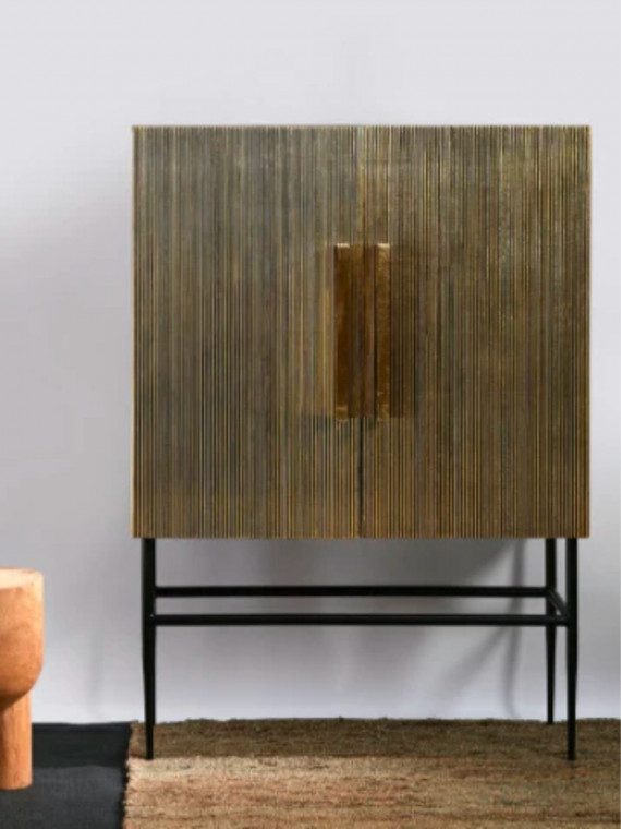 Cabinet en métal doré, Ribbel Pols Potten