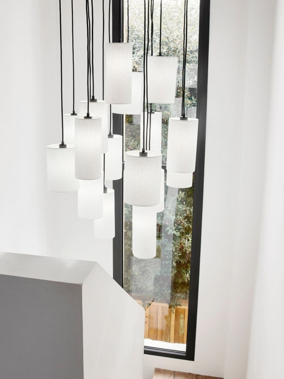 Suspension grappe 16 lumières en tissu bouclette, Cosiness 16L