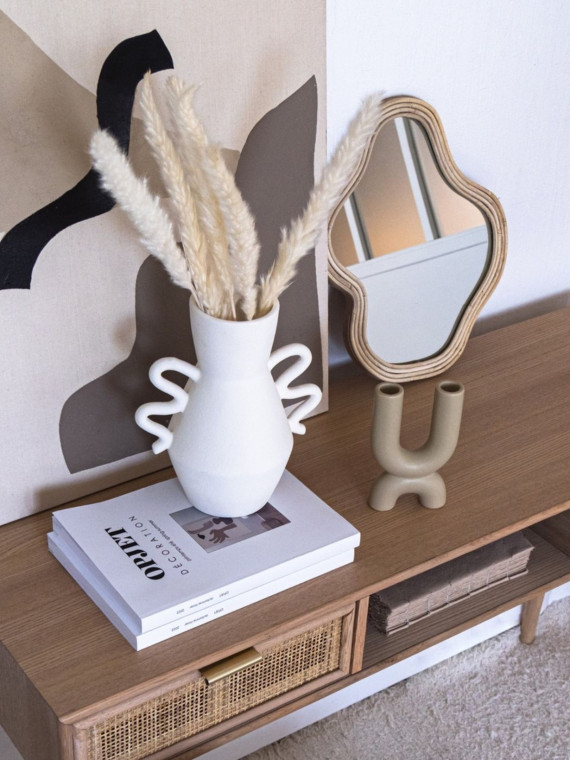 Objet Vase en céramique Wave Blanc