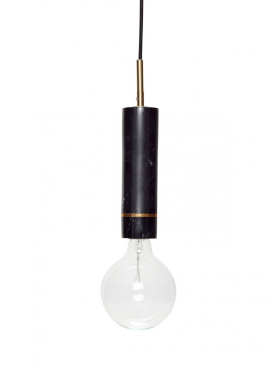 Hubsch - Suspension en marbre noir et laiton, Knut