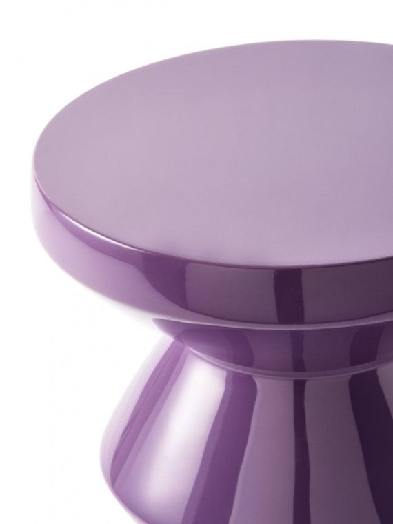 Pols Potten Tabouret laqué violet foncé, Zig Zag