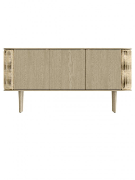 UMAGE - Buffet en chêne et rotin, Treasures 3 portes - MBS Design