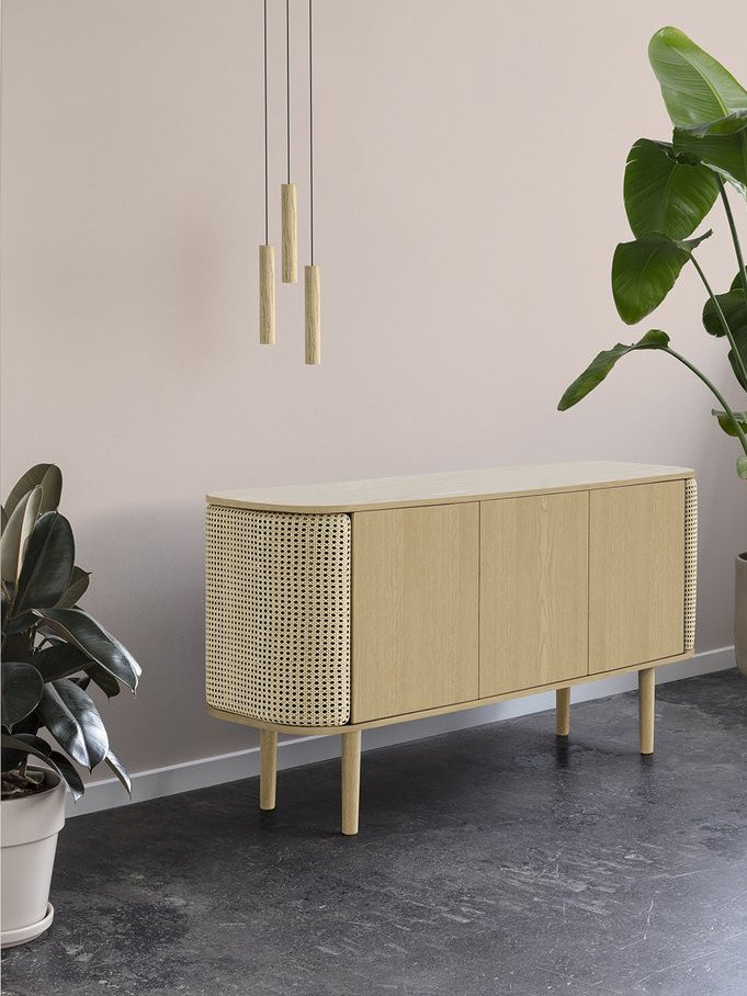 UMAGE - Buffet en chêne et rotin, Treasures 3 portes - MBS Design