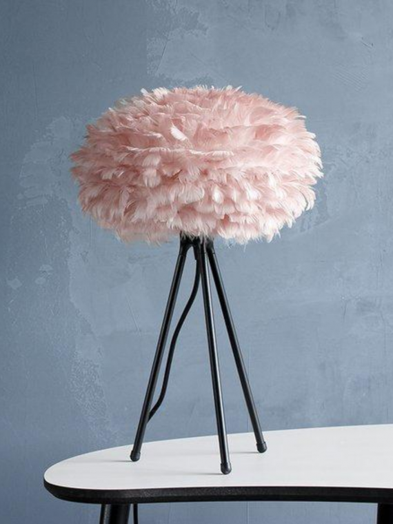 UMAGE - Lampe trépied en plume d'oie, Eos mini rose et Tripod table noir - MBS Design