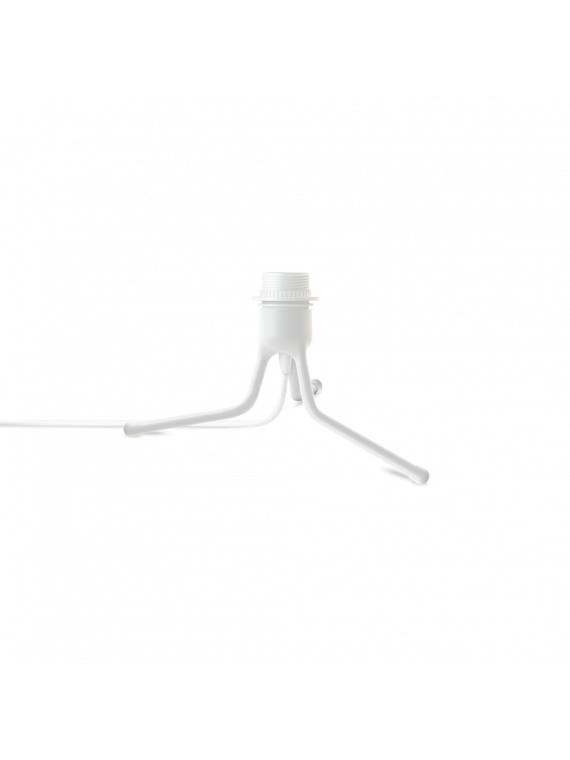 White tripod lamp with white goose feather, Eos mini